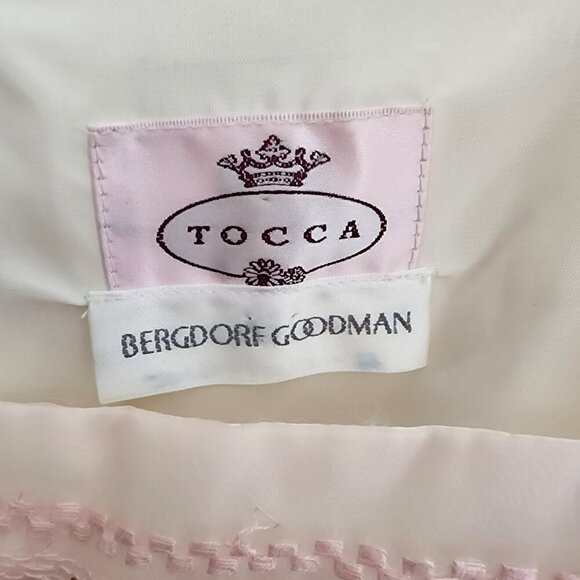 Tocca Bergdorf Goodman Dress 4 Pink Embroidered Sleeveless Sheath Made in USA - Picture 2 of 8